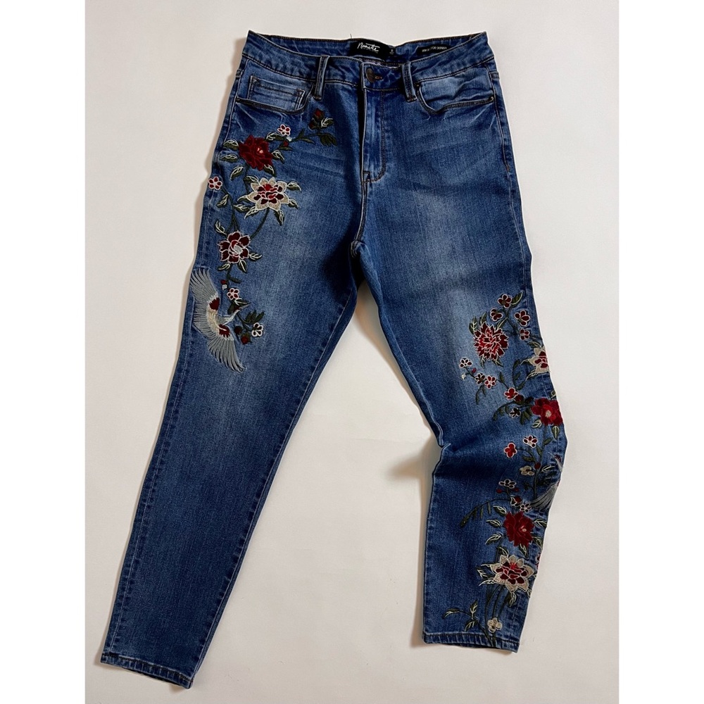 Nanette Lepore Embroidered Astor Skinny Jeans Sz 8
